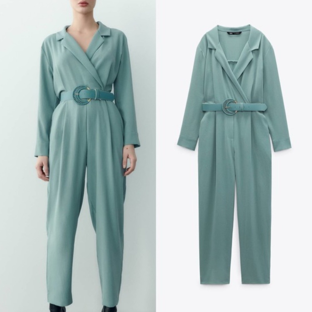 Zara Teal Jumpsuit with Belt